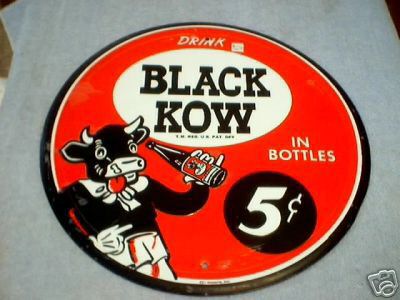 BLACK COW TIN SIGN