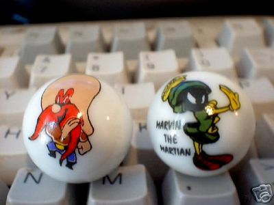 YOSEMITE SAM MARVIN THE MARTIAN GLASS LOGO MARBLES