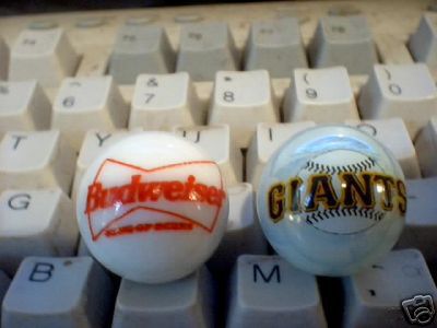 BUDWEISER GIANTS GLASS LOGO MARBLES