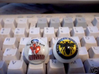 GREEN HORNET BETTY BOOP GLASS LOGO MARBLES