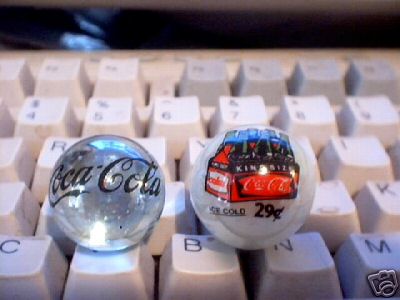 COCA COLA GLASS LOGO MARBLES