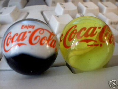 COCA COLA GLASS LOGO MARBLES