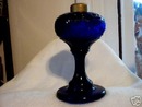 OIL KEROSENE LAMP COBALT SHIELD & STAR