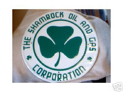 SHAMROCK OIL GAS CORPORATION TIN SIGN