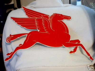 MOBIL PEGASUS PORCELAIN COATED SIGN