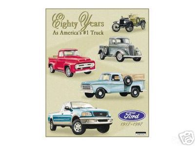 FORD EIGHTY YEARS TIN SIGN METAL ADV SIGNS F