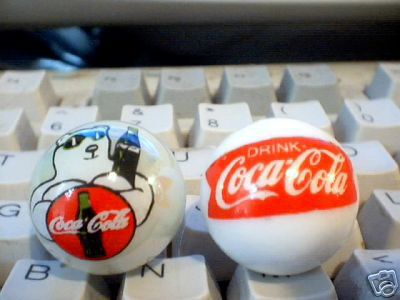 COCA COLA GLASS LOGO MARBLES