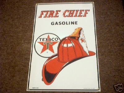 TEXACO FIRE CHIEF GASOLINE PORCELAIN COATED SIGN