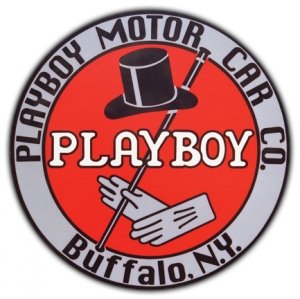 PLAYBOY MOTOR CAR CO HEAVY METAL SIGN