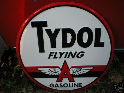 LARGE TYDOL GASOLINE TIN SIGN METAL ADV SIGNS