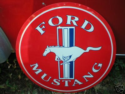 RED FORD MUSTANG TIN SIGN