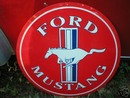 RED FORD MUSTANG TIN SIGN