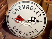 CHEVROLET CORVETTE TIN SIGN METAL ADV AD SIGNS