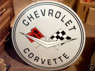 CHEVROLET CORVETTE TIN SIGN METAL ADV AD SIGNS