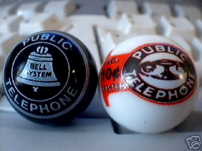 TWO DIFFERENT PUBLIC TELEPHONE MARBLES