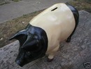 BIG PAINTED CAST IRON PIG BANK