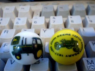 JOHN DEERE GLASS LOGO MARBLES