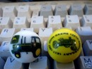 JOHN DEERE GLASS LOGO MARBLES