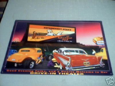 DRIVE-IN THEATER TIN SIGN