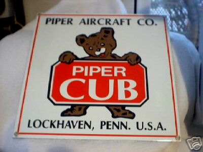 PIPER AIRCRAFT CO. SIGN (PORCELAIN)