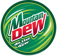 MOUNTAIN DEW ROUND TIN SIGN