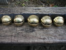 DOUBLE STRAP OF 19 BRASS SLEIGH BELLS DOORBELLS B