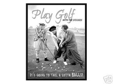 PLAY GOLF 3 STOOGES TIN SIGN