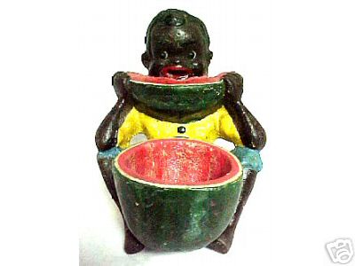 BOY WITH WATERMELON CAST IRON BLACK AMERICANA