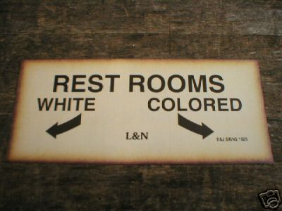 RESTROOMS - WHITE & COLORED PRINT