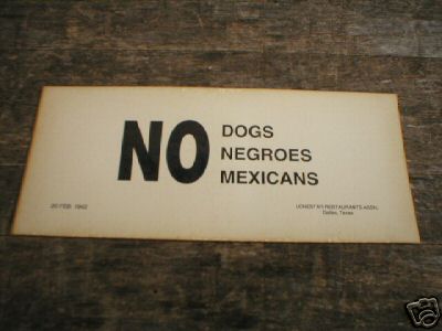 NO DOGS NEGROES MEXICANS PRINT