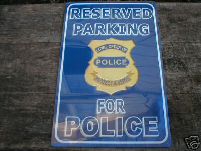 POLICE PARKING TIN SIGN METAL ADV SIGNS