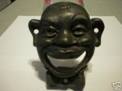 BOTTLE OPENER BLACK AMERICANA CAST IRON COLLECTIBLE NR