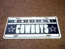 DALLAS COWBOYS LICENSE PLATE