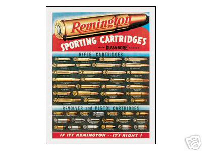 REMINGTON SPORTING CARTRIAGES TIN SIGN