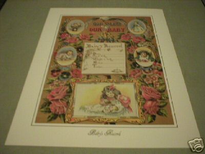BABY'S RECORD CERTIFICATE