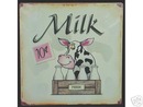 FRESH MILK 10 CENTS TIN COW SIGN METAL DAIRY AD SIGNS