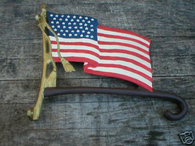 CAST IRON FLAG PLANT HOLDER IOWA COLLECTORS ITEM NR