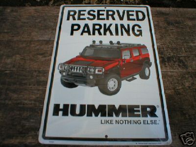 HUMMER RESERVED PARKING TIN SIGN METAL ADV SIGNS
