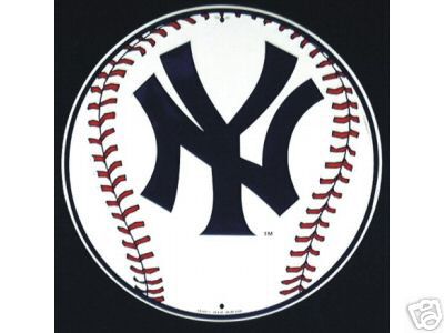 NEW YORK YANKEES TIN BASEBALL SIGN