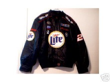 NEW R WALLACE NASCAR LEATHER JACKET COAT SIZE 2XL NWT