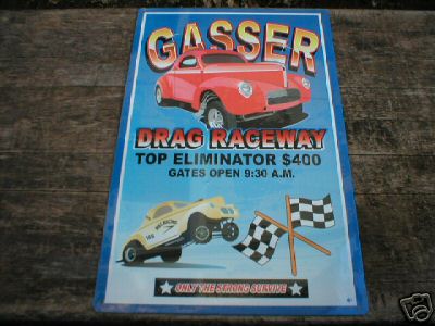 GASSER DRAG RACEWAY TIN SIGN COLLECTIBLE METAL SIGNS