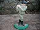 BABE RUTH DOORSTOP CAST IRON BASEBALL DECOR