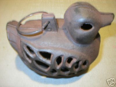 CAST IRON DUCK LANTERN GARDEN OR DECK ACCENT NR