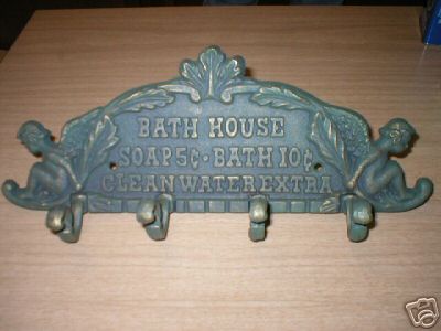 CAST IRON ANGEL BATH HOUSE WALL HOOK
