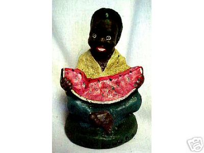 BLACK AMERICANA BOY WATERMELON CAST IRON COLLECTIBLE