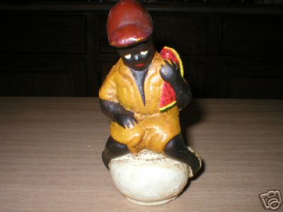 BLACK AMERICANA BOY WATERMELON CAST IRON COLLECTIBLE
