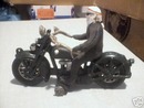 CAST IRON HIPPIE ON MOTORCYCLE COLLECTORS ITEM NR