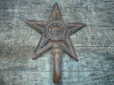CAST IRON STAR HOOK IOWA COLLECTIBLE NR