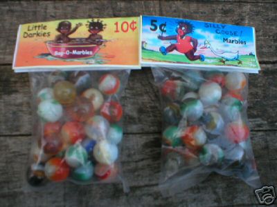 BLACK AMERICANA BAGS OF MARBLES COLLECTORS MARBLE NR