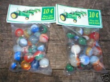 TWO BAGS OF JOHN DEERE MARBLES COLLECTORS MARBLE NR